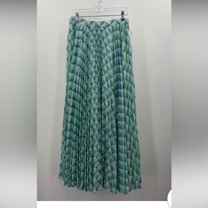 Elegant Blue and Green Maxi Skirt